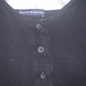 brandy melville black button bodycon dress